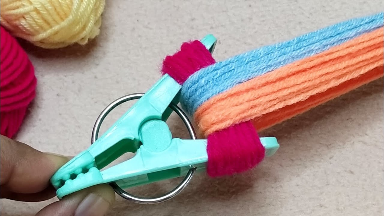 Amazing 2 Beautiful Woolen Yarn Flower making ideas with Cloth Pin | Easy Sewing Hack