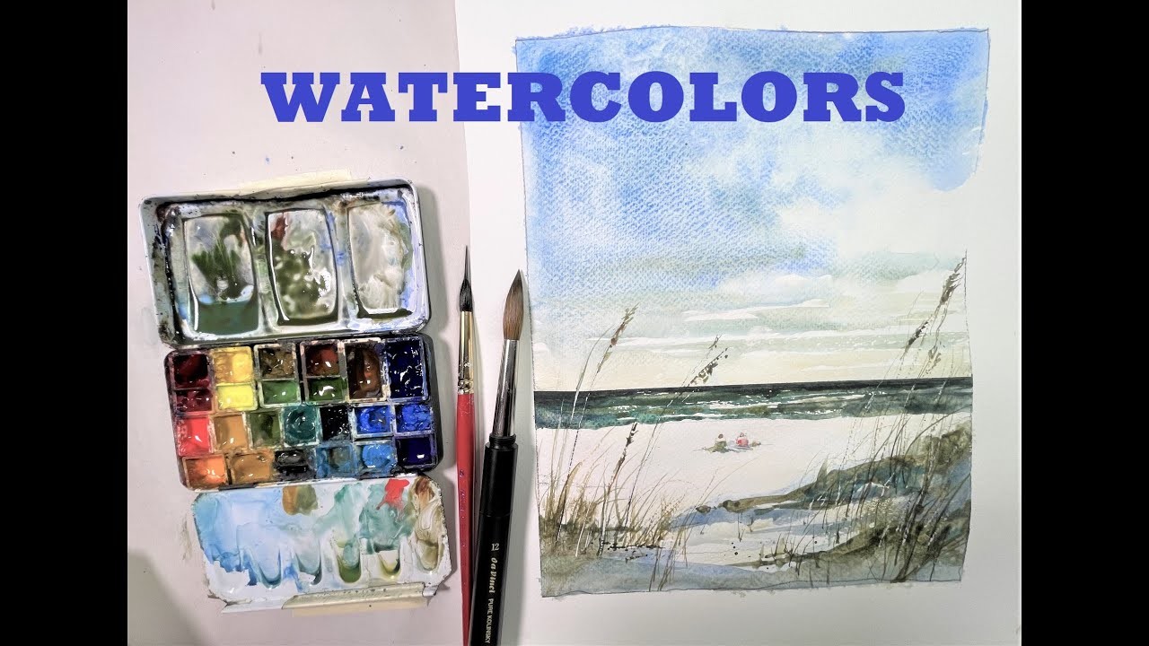 Beach, Ocean, Sand Dunes and Figures Watercolor - with Chris Petri