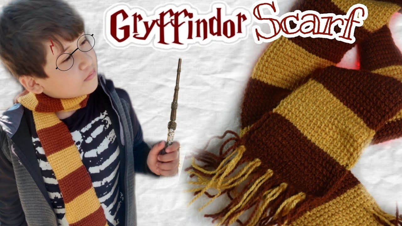 Bufanda de Harry Potter Punto Tunecino||How to Crochet a Harry Potter Scarf SUB ENG.SPA