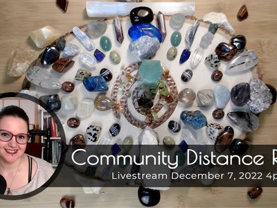 Community Distance Reiki & Crystals: Green Calcite, Lepidolite, Blue Apatite, Angelite, Lapis Lazuli