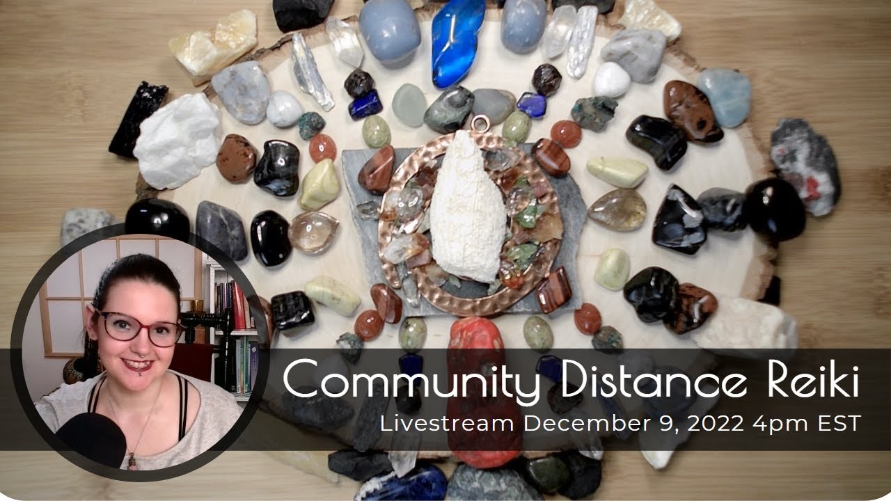 Community Distance Reiki & Crystals: Kambaba Stone, Blue Tiger Eye, Aquamarine, Emerald, Peridot. 