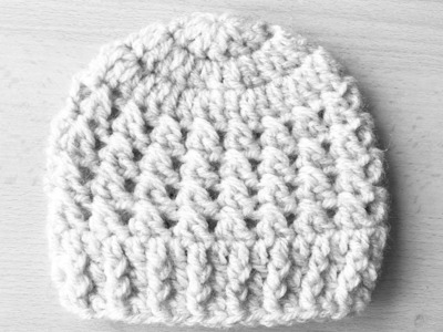 Crochet baby newborn boy hat textured beanie