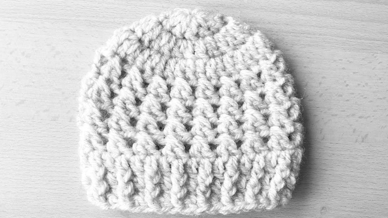 Crochet baby newborn boy hat textured beanie