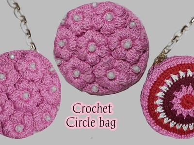 Crochet Circle bag tutorial || Tas rajut Bulat