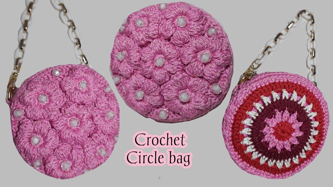 Crochet Circle bag tutorial || Tas rajut Bulat