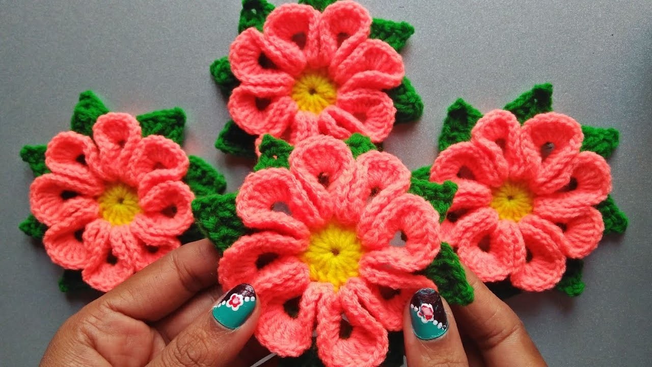 Crochet Flowers???? || Woolen Flowers???? || Woolen craft || Woolen design