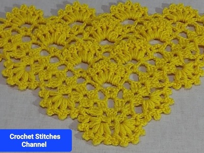 Crochet shawl with fan stitch (easy tutorial)