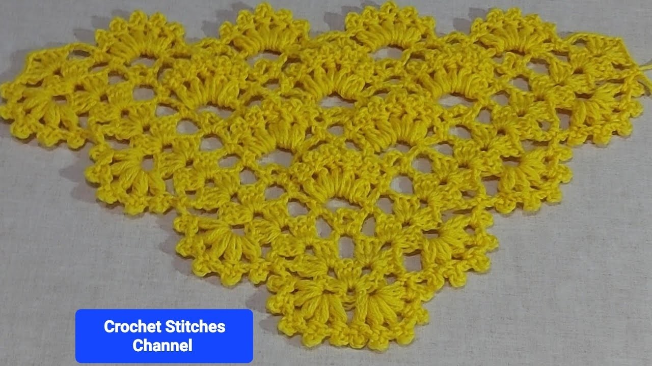 Crochet shawl with fan stitch (easy tutorial)