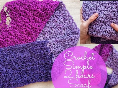 Crochet Simple 2 Hours Scarf. Crochet For Beginners