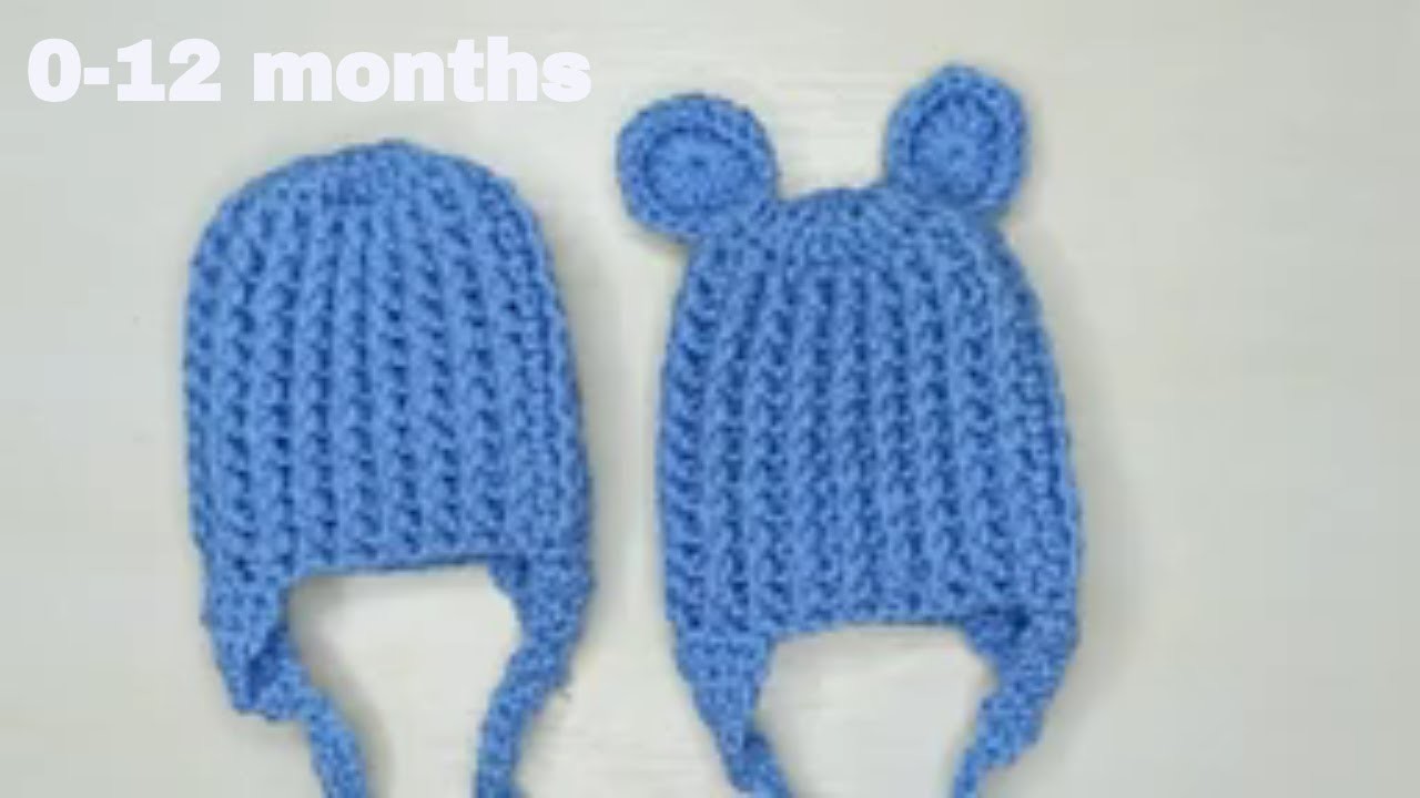 Easy Crochet Baby Hat. Crochet Newborn Beanie. 0-12 Months Crochet Hat Tutorial