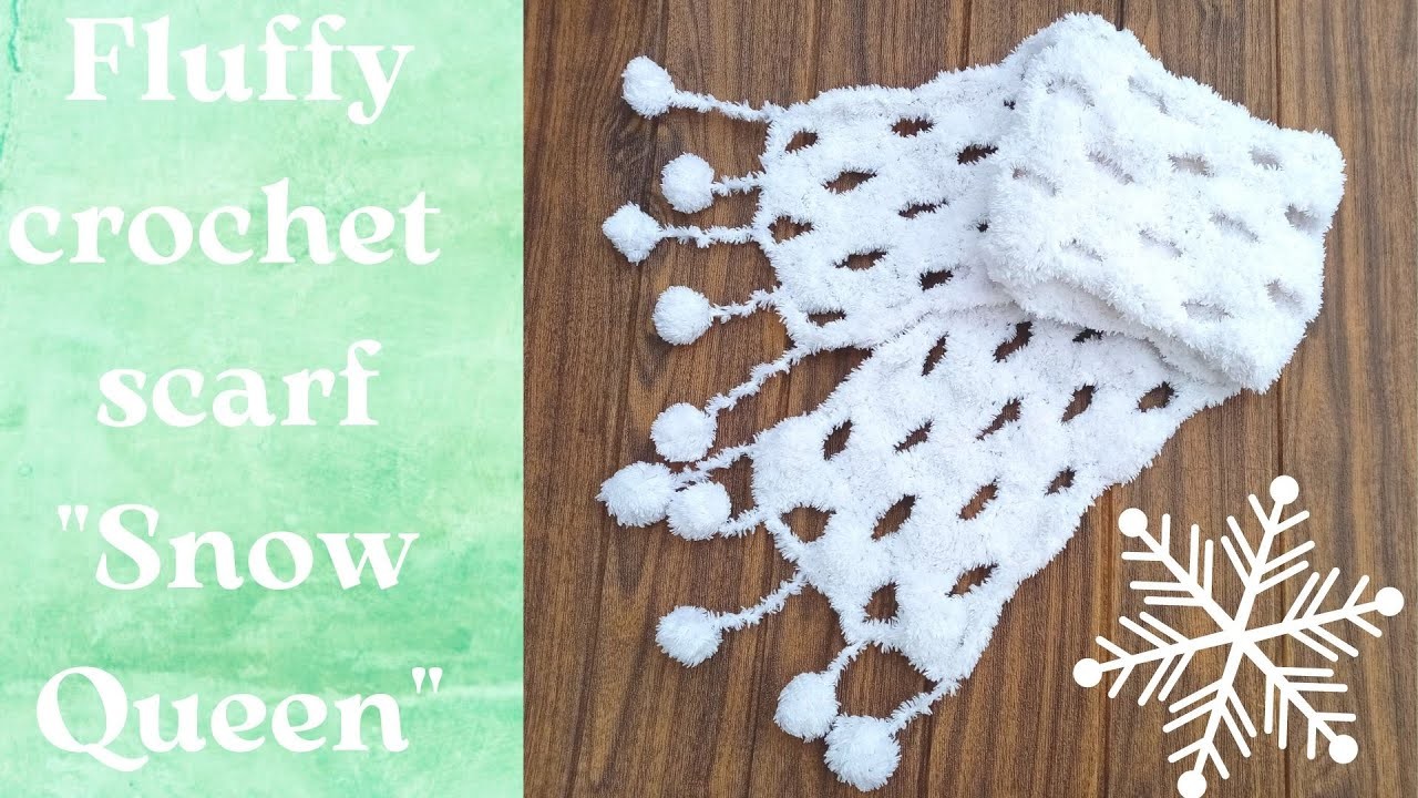 Fluffy crochet scarf "Snow Queen" How to Crochet a Fur Scarf Crocheted scarf free pattern