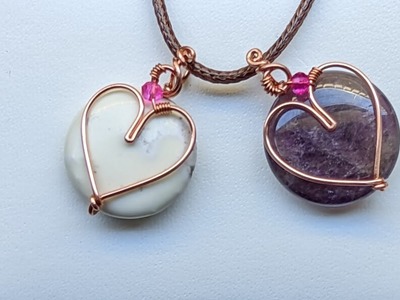 Heart Pendant Wire Wrapping Tutorial using Round Wire and Coin Bead