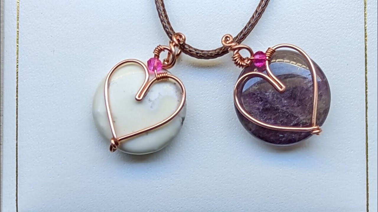 Heart Pendant Wire Wrapping Tutorial using Round Wire and Coin Bead