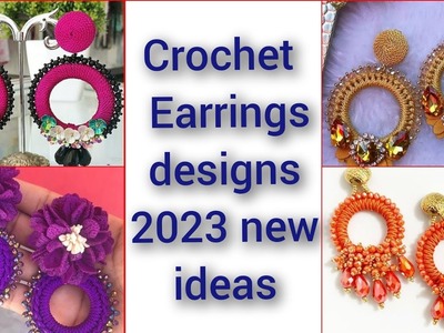 Latest designer fancy crochet pattern earrings.multicoloured crochet earrings designs