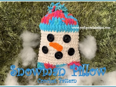 Snowman Pillow Crochet Pattern #crochet #crochetvideo