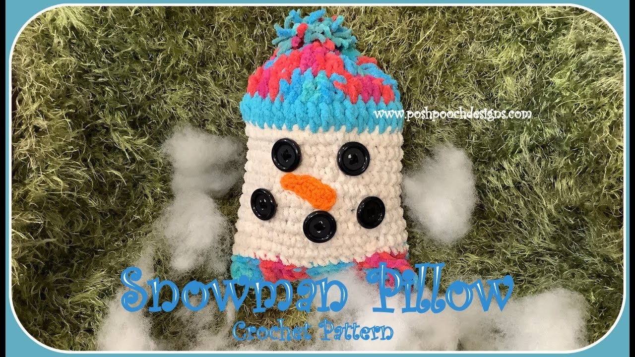 Snowman Pillow Crochet Pattern #crochet #crochetvideo