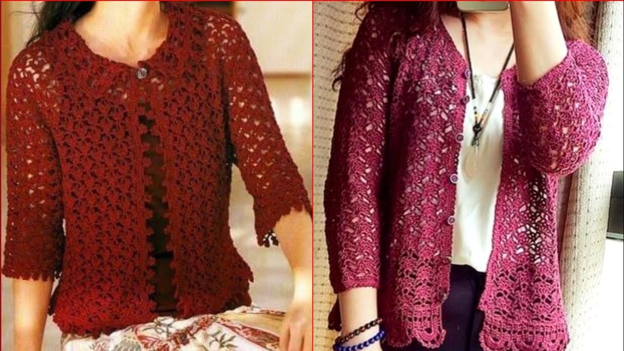 Top Trending 34 Crochet Knit Lace Blouse Top Design Image's