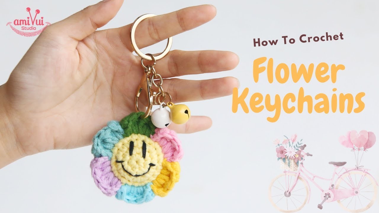 #211 | Amigurumi Flower Keychains | How To Crochet  Keychain Amigurumi | @AmivuiStudio