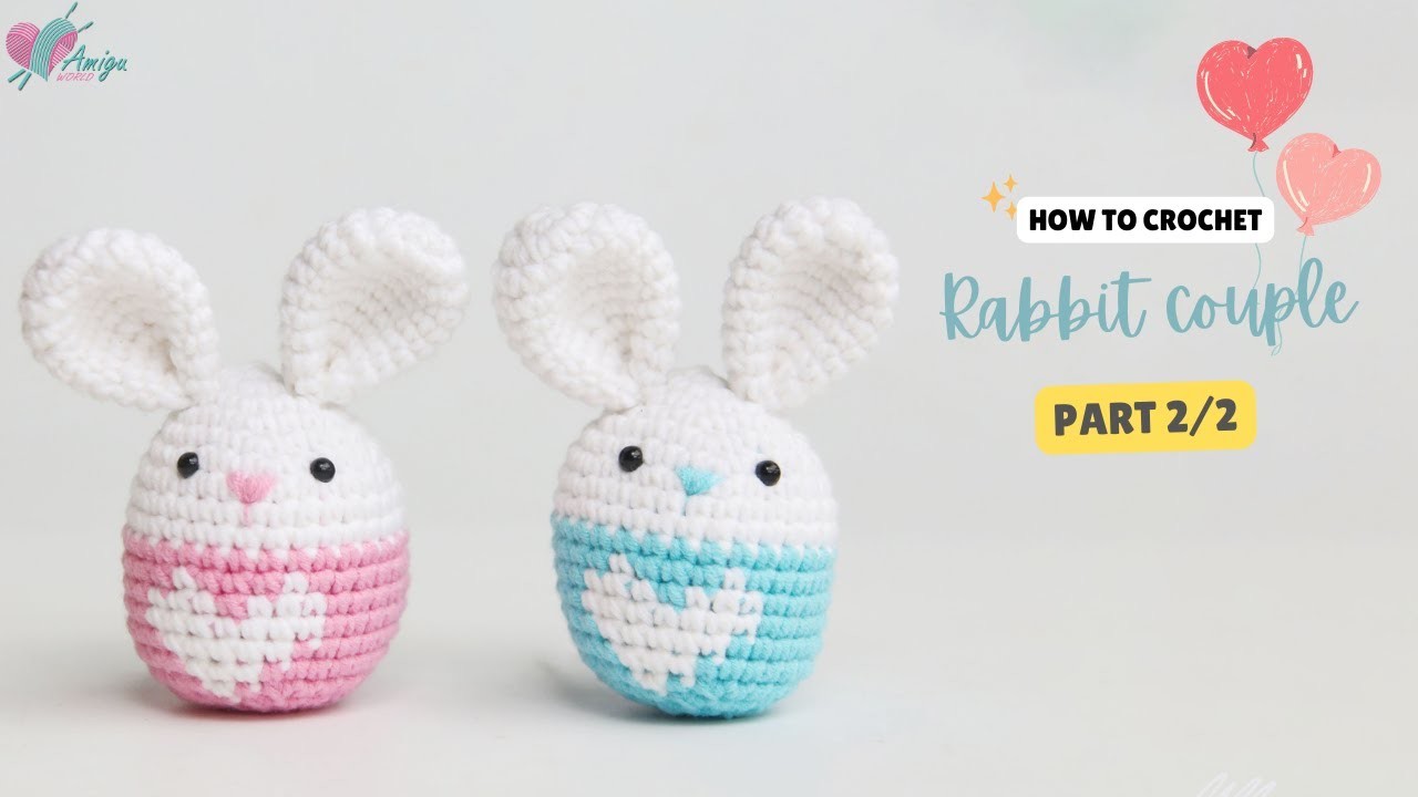 #406 | Amigurumi Rabbit Couple (2.2) | Crochet Valentine Amigurumi | Free Pattern | Amiguworld