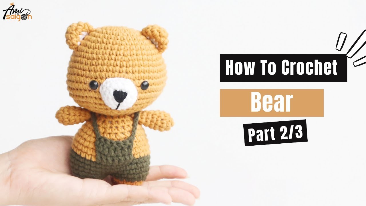 #442 |  Amigurumi Bear with green clothes (2.3)| How To Crochet Animal Amigurumi | @AmiSaigon