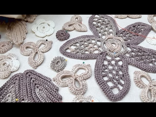 Basting Irish Crochet Lace Elements