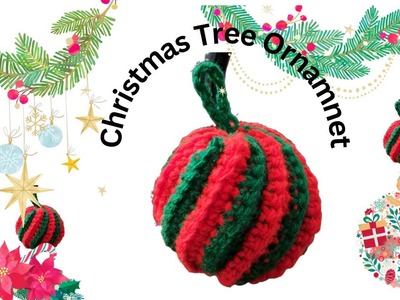 Christmas Tree Ball Ornament | Crochet Ball | Christmas Decor | Crochet Tutorial | Club Crafteria