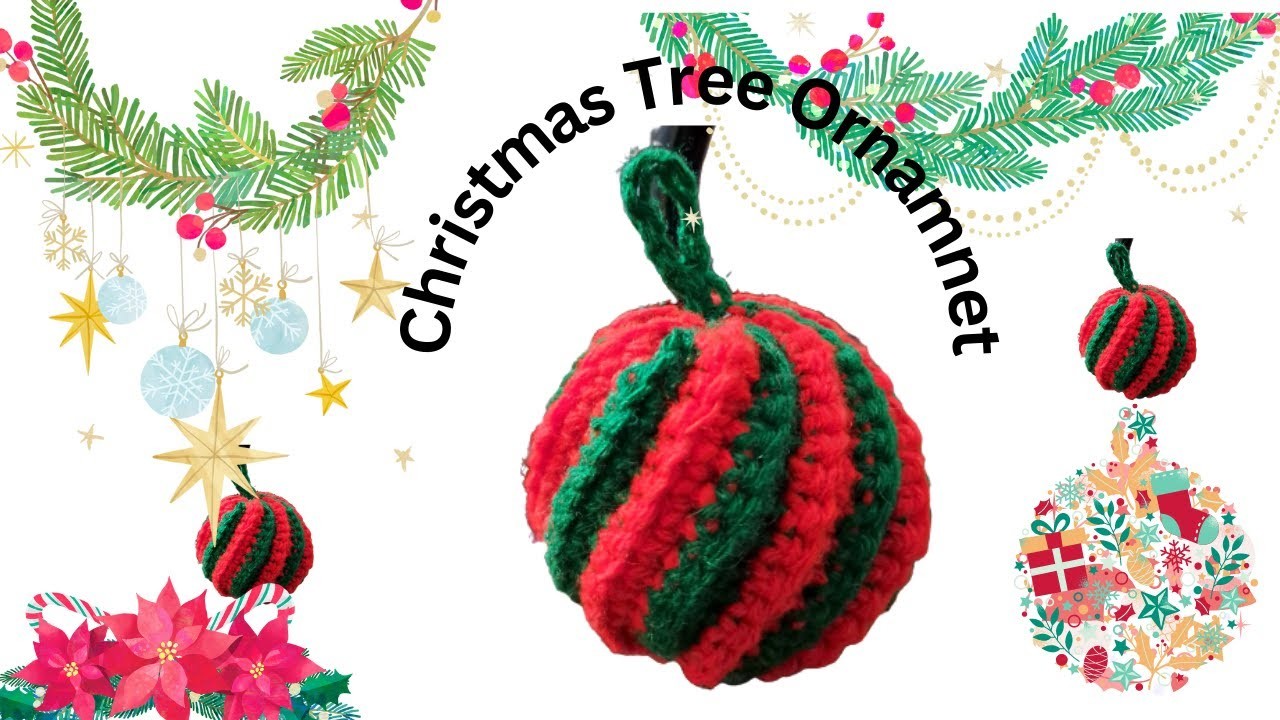 Christmas Tree Ball Ornament | Crochet Ball | Christmas Decor | Crochet Tutorial | Club Crafteria