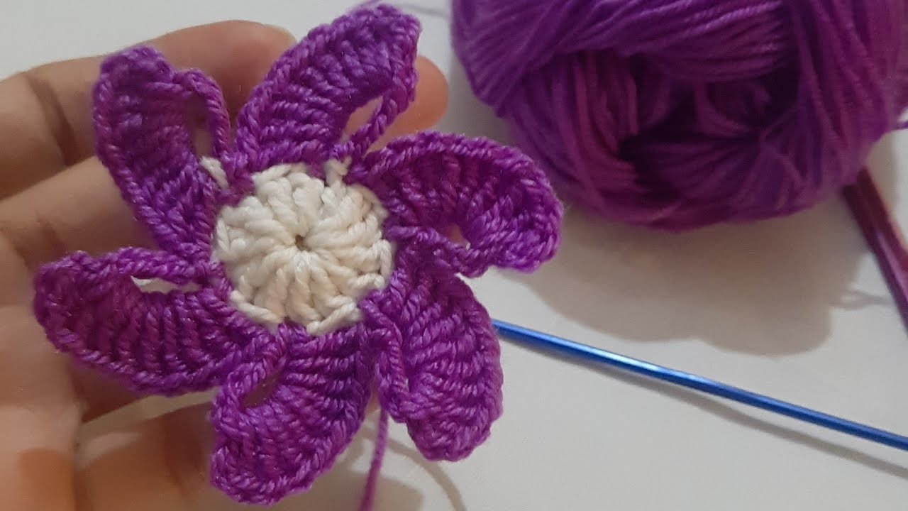 Crochet Art. 3d crochet flower for beginners