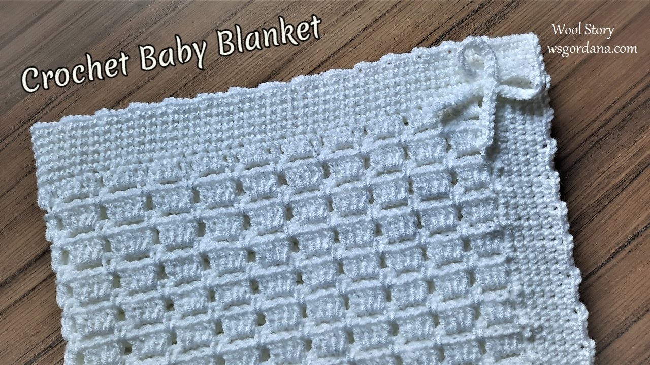 Crochet Baby Blanket with an Easy Block Stitches Pattern - Heklano ćebe za bebe