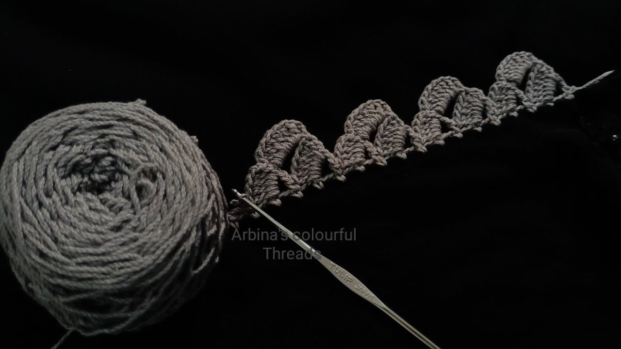 Crochet Beautiful Border Lace design || Crochet Dupatta Lace #crochetartist #arbinasathi #artist