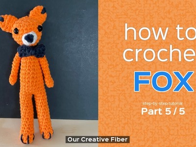 Crochet Fox Doll Tutorial (Part 5 of 5) - Embroider Nails and Crochet the Bow Tie