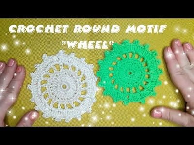 Crochet round motif Wheel - How to crochet a round lace motif or coaster ???? Crochet motif tutorial