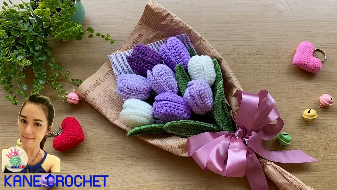 Crochet Valentine's Gifts | Crochet Tulip | Crochet Flower | Crochet Flower Keychain