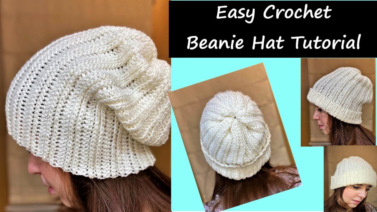 EASY CROCHET BEANIE HAT Pattern- Can make to fit any head size!!