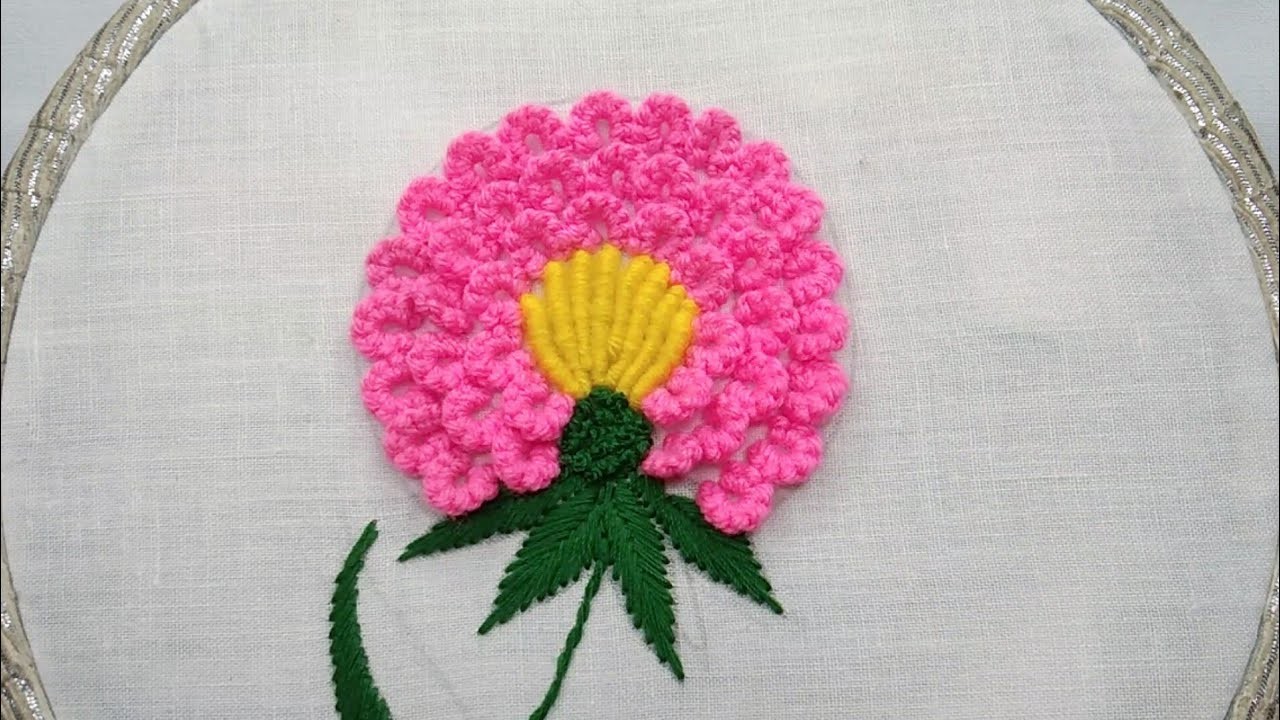 Flower Embroidery Design Hand Work | Hand Embroidery Flower Design | Embroidery Tutorial