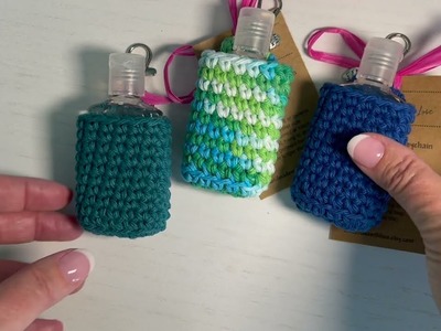 How to crochet a hand sanitizer keychain
