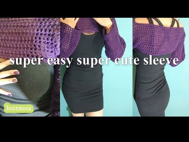 How to crochet a supeeer eaasy sleeves ,spoiler alert this has been made with just one kind of knot