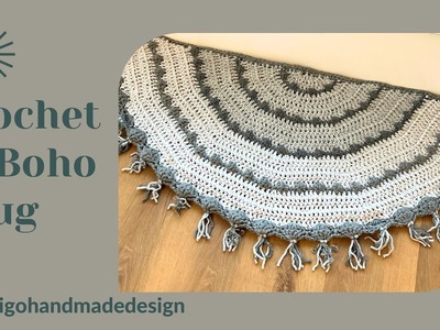 HOW TO CROCHET AN EASY BOHO RUG Crochet Tutorial beginner friendly Crochet Home Half Circle Boho Rug
