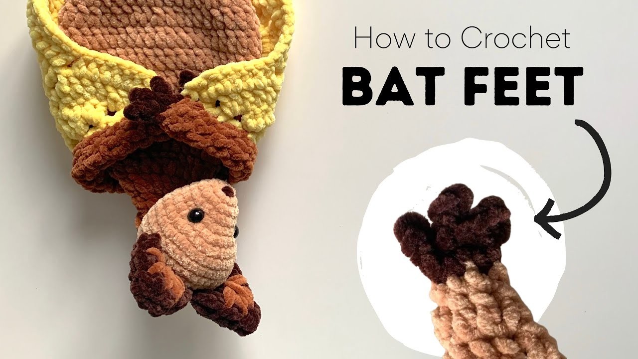 How to Crochet Bat Hands & Feet Without Sewing (Easy Beginner No Sew Technique) · Amigurumi Pattern