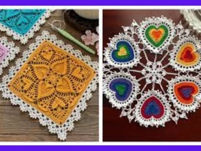 How to Crochet Heart doily. Easy valentine heart doily for beginners #crochet #craft #doily