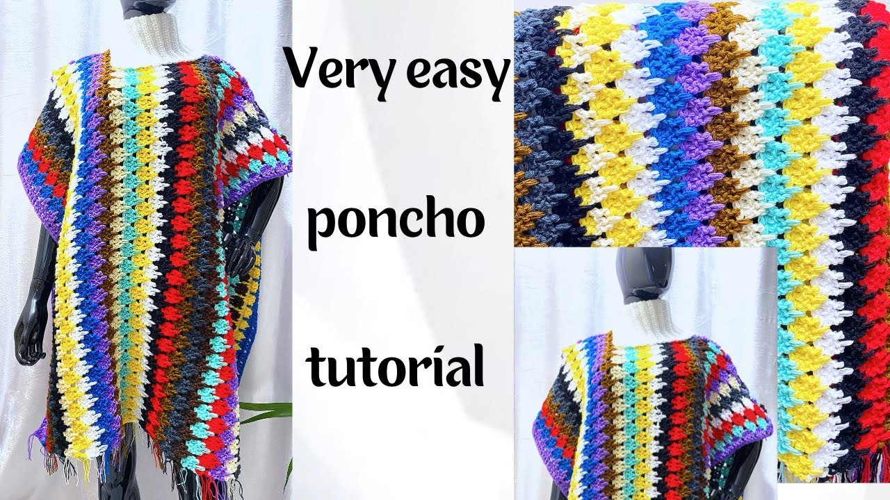 How to crochet perfect easy poncho || easy Larksfoot Stitch