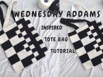 How to Crochet Tote Bag | Wednesday Addams Inspired