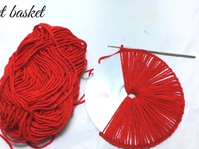 How to make crochet basket. Crochet basket tutorial. Crochet basket with cd
