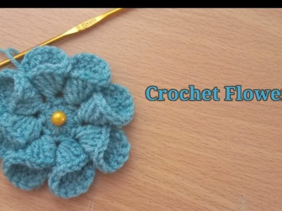 How to make crochet flower. very easy crochet flower by @CrochetFlowers275