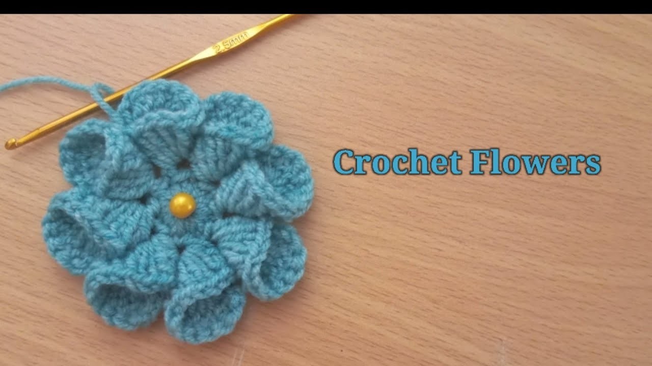 How to make crochet flower. very easy crochet flower by @CrochetFlowers275