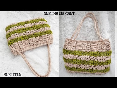 Verry Beautiful ???? How Easy To Make Crochet Hand Bag For Beginner, Must Try (Subtitle)