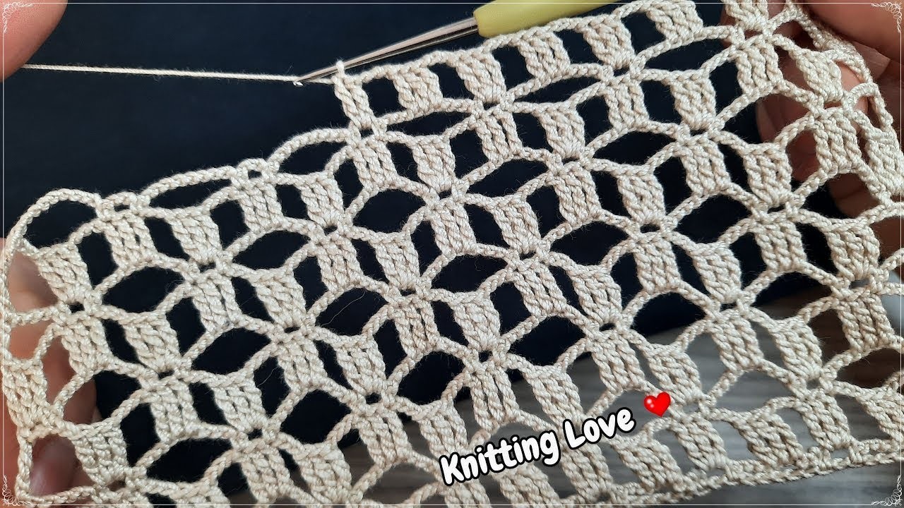 Wonderful Beautiful Net Crochet Pattern Knitting Online Tutorial for beginners Tığ işi örgü Motif