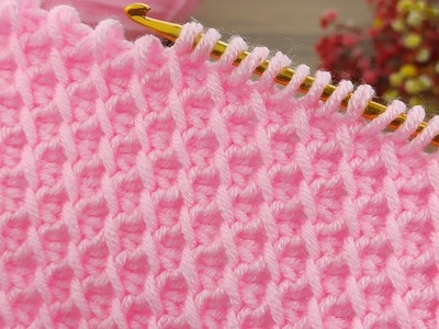 ⚡Wow. !!!!!????⚡pink color * Super Easy Tunisian Crochet Baby Blanket For Beginners online Tutorial