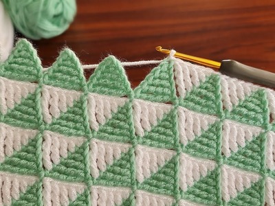 Wow!.  Super Easy, Crochet Very Beautiful eye catching Zigzag model.  -Tığ İşi Örgü Modeli.