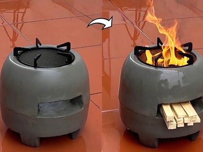Amazing Creations Wood Stove From Cement And Plastic Pots - Easy DIY Wood Stoves At Home